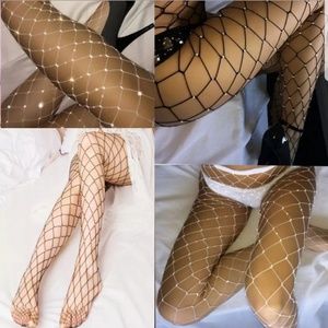 Sparkling Seductive White fishnet sparkle stockings